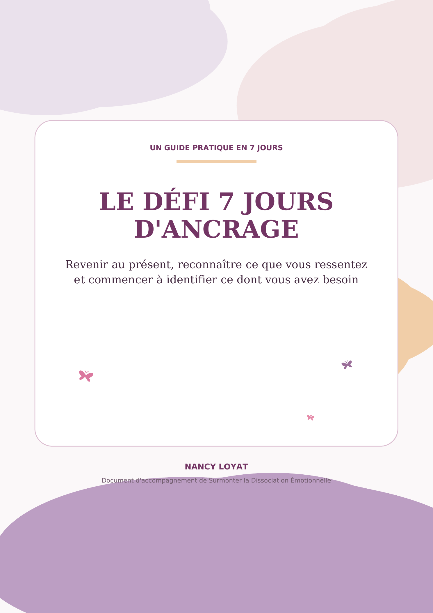 Couverture du Défi 7 jours d’ancrage